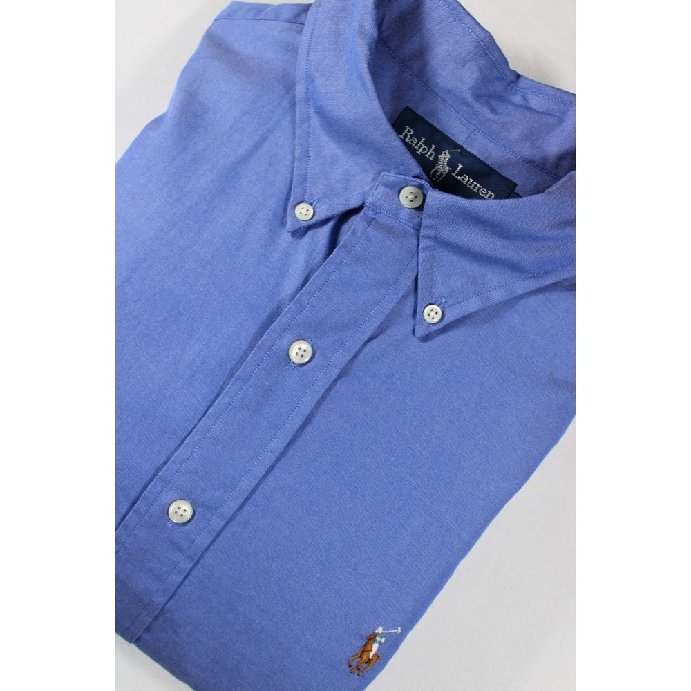 Polo Ralph Lauren Yarmouth Shirt Mens L 16/33 Blue Pinpoint Oxford Cotton